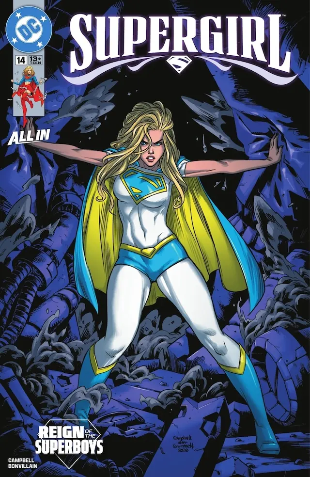 Portada oficial de Supergirl número 14 publicada por DC